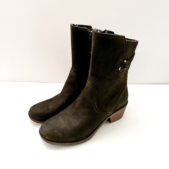Teva Olive Gray Leather Foxy Mid Ankle Boots - Picture 3 of 7